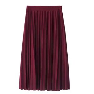 Burgundy Pleated Skirt